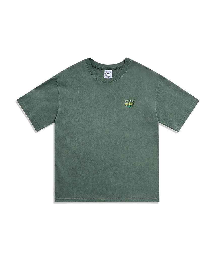 MINIMALPROJECT Sunflower Blooming Pigment Short Sleeve T-Shirt Mst184 [Bluegreen]