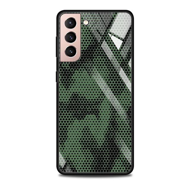 Camouflage Pattern Camo Military Army Glass Case For Samsung Galaxy S21 S20 Ultra S10 Plus Lite S20fe 5g S10e S9 S8 Shell Funda