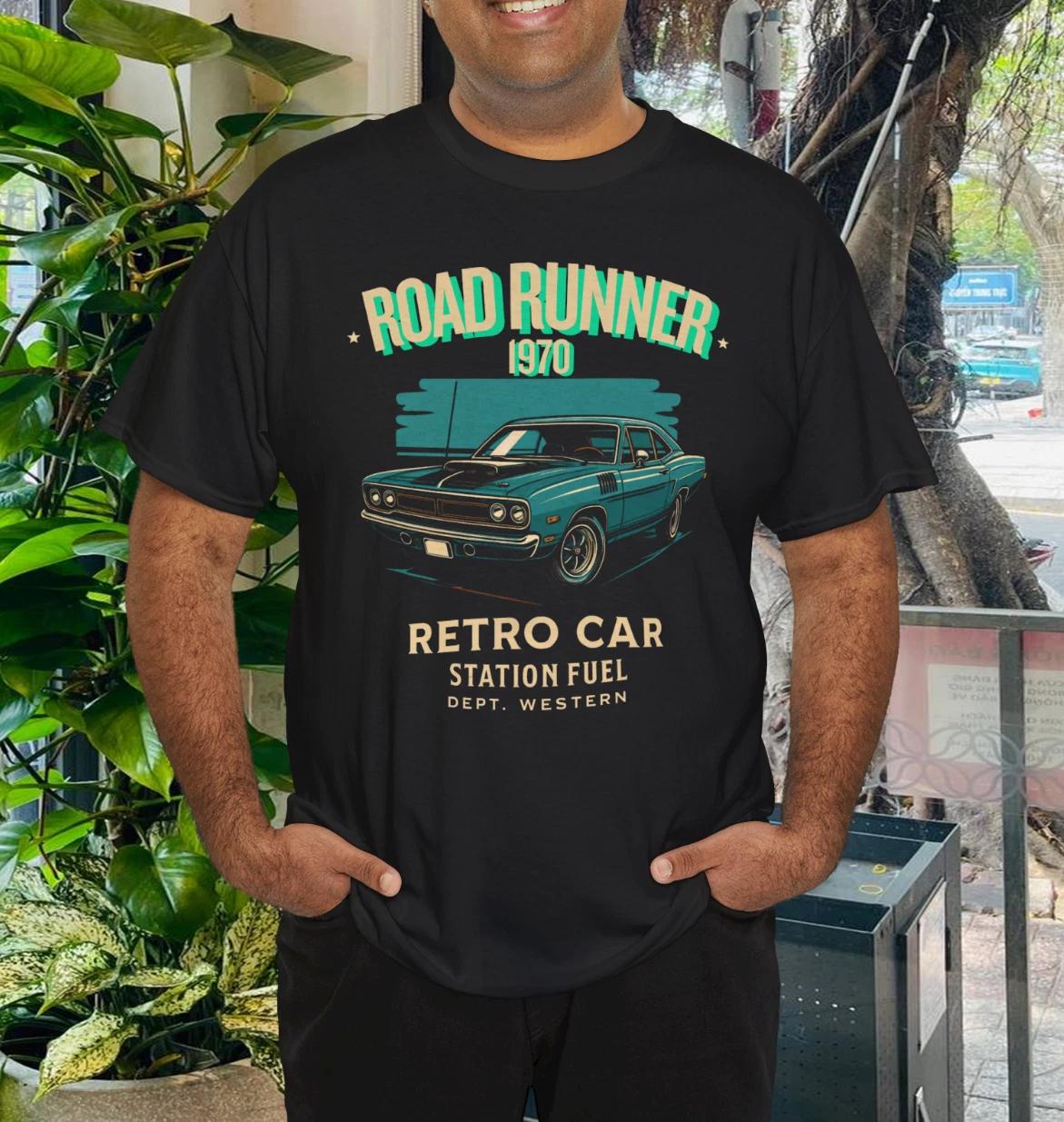 1970 Road Runner Retro Muscle Car Graphic Tee Vintage Mopar Classic Shirt S