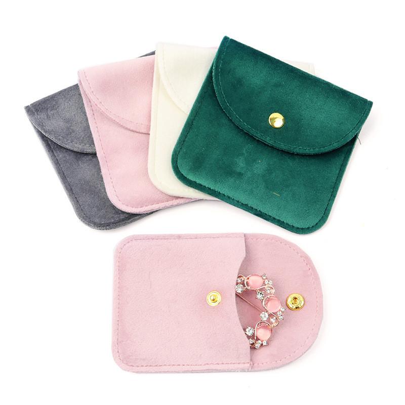 Schmuckbeutel Druckknopf Weiche Samttasche Umschlag Schmuckverpackungsbeutel Hochzeitsgeschenk Halskette Ohrringe Ringe Aufbewahrungstasche