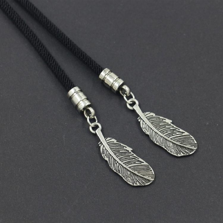 Unisex Western Cowboy Bolo Tie Vintage Sun Turquoises Stone Pendant Jewelry Braided Rope Necktie Metal Feather Necklace