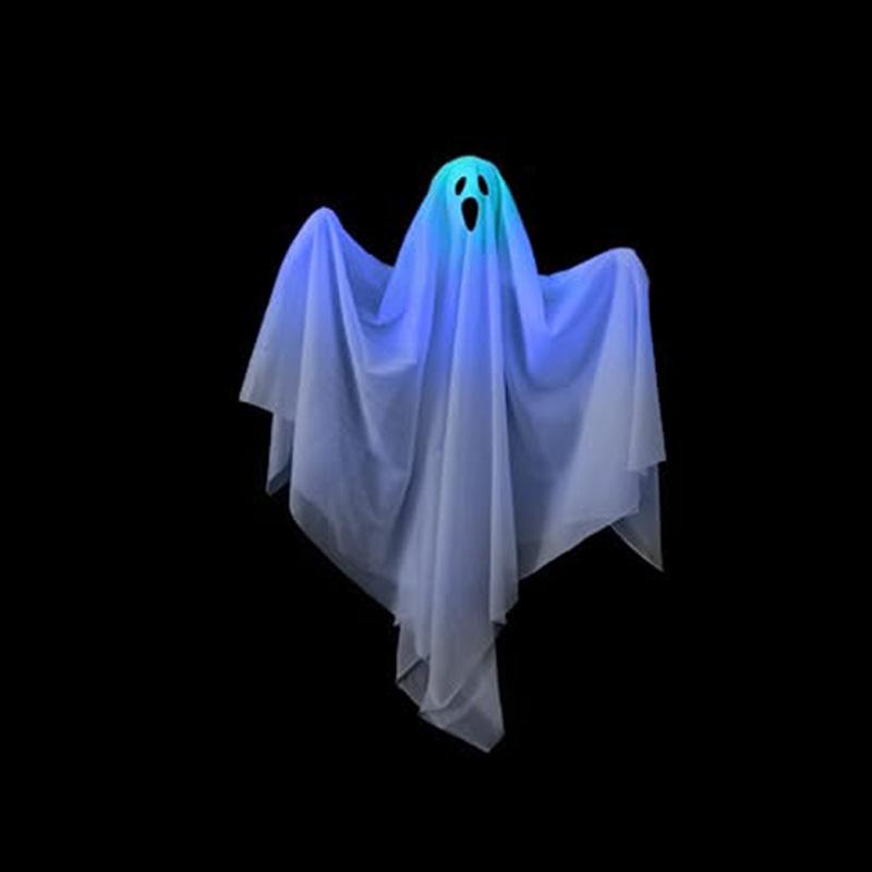 2025 Halloween Glowing White Ghost Hanging Ghost Horror Decoration Door Hanging Ghost House Escape Scene Set Props