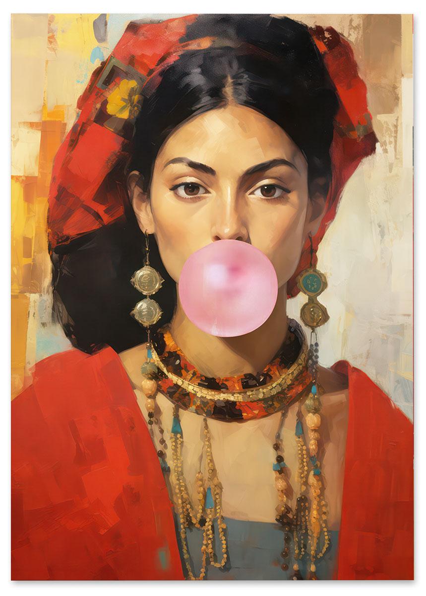 

Plakat portret kobiety z balonem 30x40 cm
