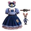 Costume Judy Hopps di Zootropolis 2 per Bambine Bambini Uniforme da Poliziotta Coniglietta con Cintura per Halloween Cosplay Carnevale Compleanno