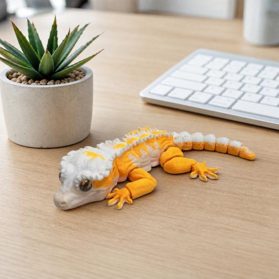3D Printed Lizard Ornament, Articulated Lizard Fidget, Magnetic Lizard Figurine with Movable Joints, Animal Action Figure Magnet for Desktop
