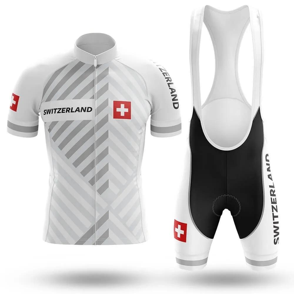 Set Maglia da Ciclismo Rossa Svizzera per Uomo, Tuta Sportiva Degradé per Mountain Bike, Abbigliamento Sportivo Estivo, 2026