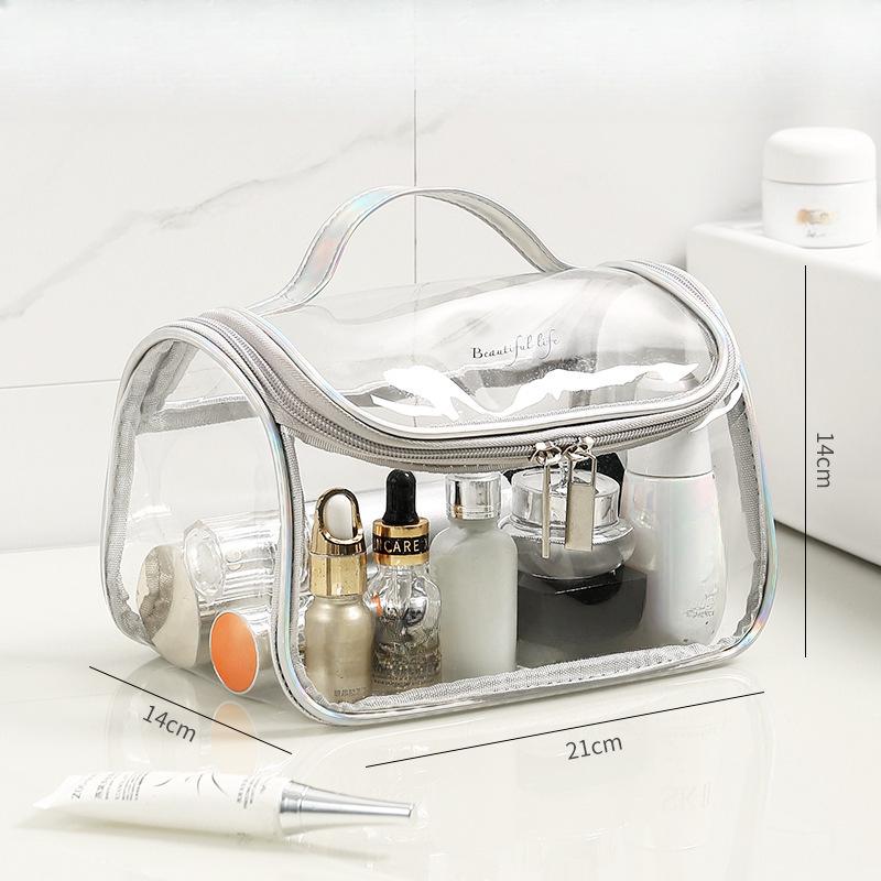 Makeup Bag, Instagram Style, Large Capacity, Portable Travel Wash, Rinse Cosmetics, Transparent Storage Bag, Lightweight Design, Reusable