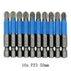 10pcs 50mm Non Slip Screwdriver Bit Magnetic Single Head PH1/PH2/PH3/PZ1/PZ2/PZ3 Professional Convenience And High Efficiency