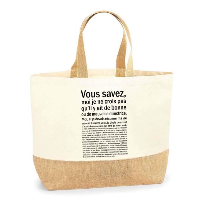 Sac Jute directrice bonne ou mauvaise Cabas de Plage Femme Métier