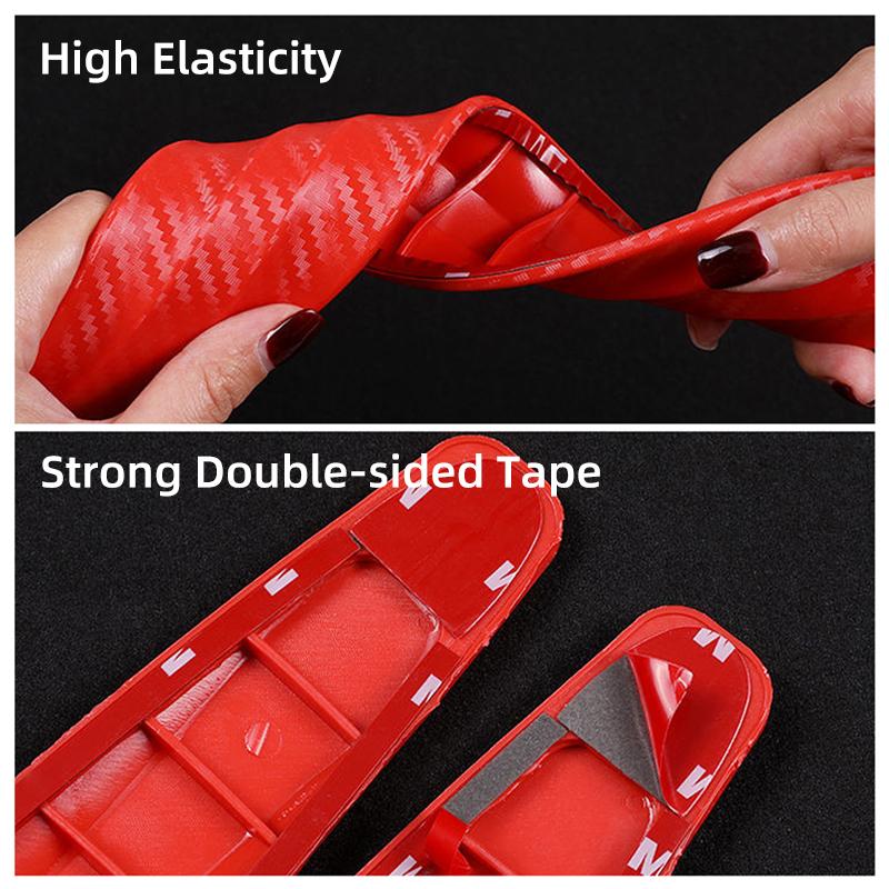Car Front and Rear Bumper Anti-collision Strips, Carbon Fiber Pattern Protective Strips, Anti-scratch Rubber Strips For Car
