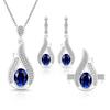 Color Treasure Super Flash Gem Water Drop Zircon Set European and American Necklace Earrings Ring
