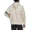 Adidas Originals Trefoil Logo Print Stripe Drawstring Hoodie With Long Sleeves Men Hoodie Beige HM1870