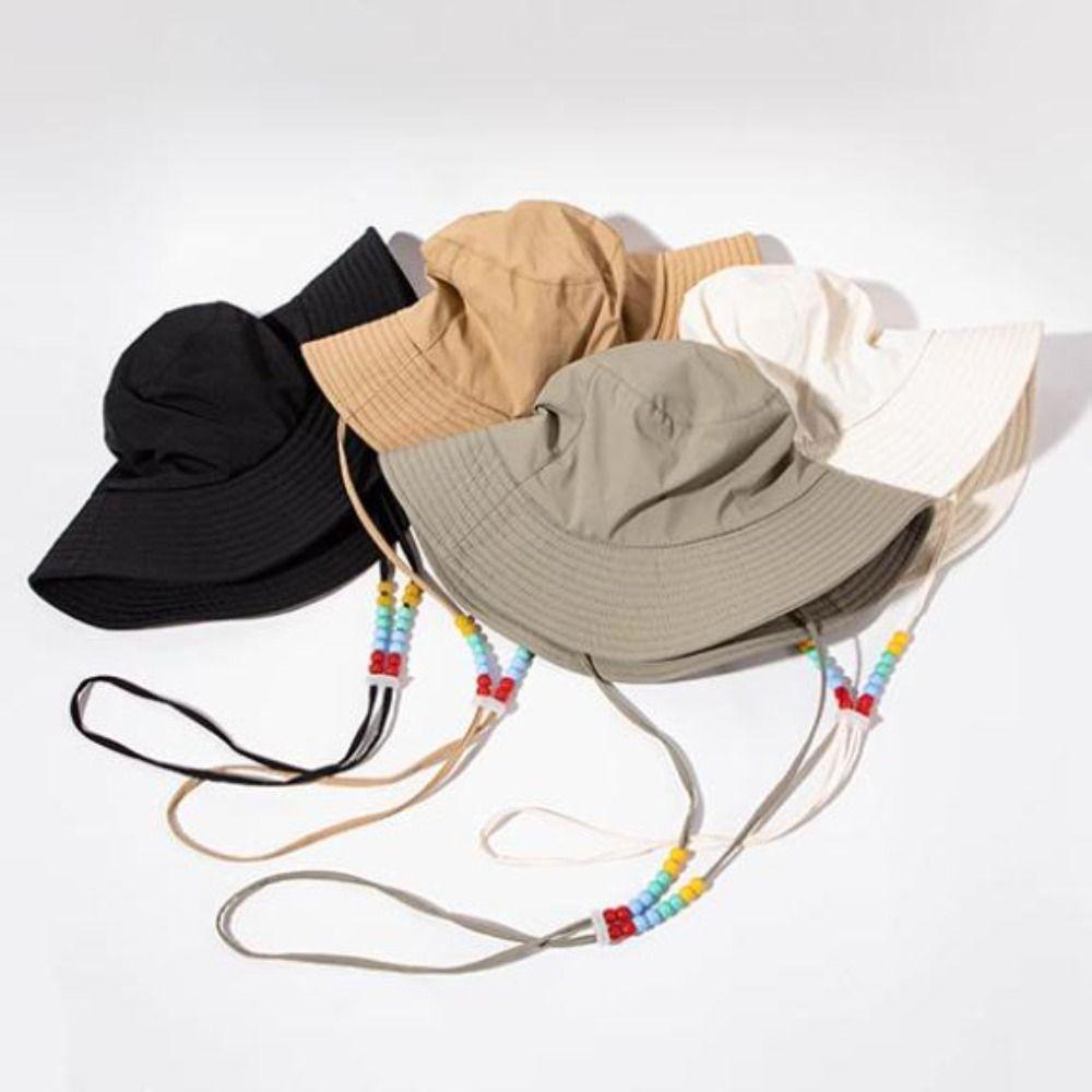 Quick Drying Woman Sun Hat Korean Style Outdoor Fishing Cap Foldable Sun-cream Bucket Hat  Climbing