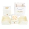 Jewelry Packaging Box Double Open Gatefold Rose Flower Gift Box with Drawer Custom Logo Velvet Ring Earring Necklace Case