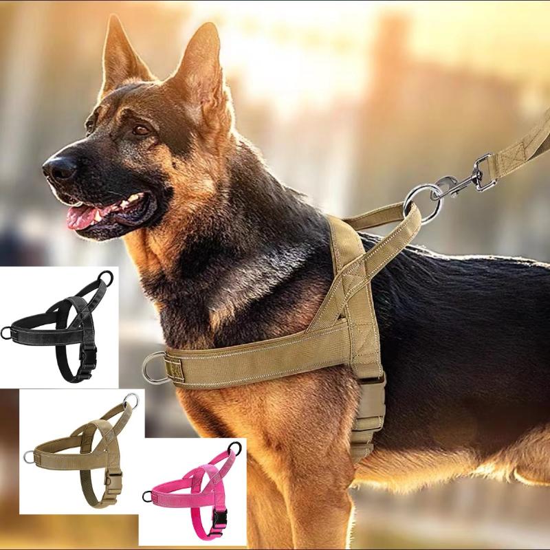Pettorina Tattica Anti-Tiro per Cani - Regolabile in Nylon per Cani di Taglia Grande, Gilet da Allenamento da Esterno con Maniglia e Elementi Riflettenti per Animali Domestici