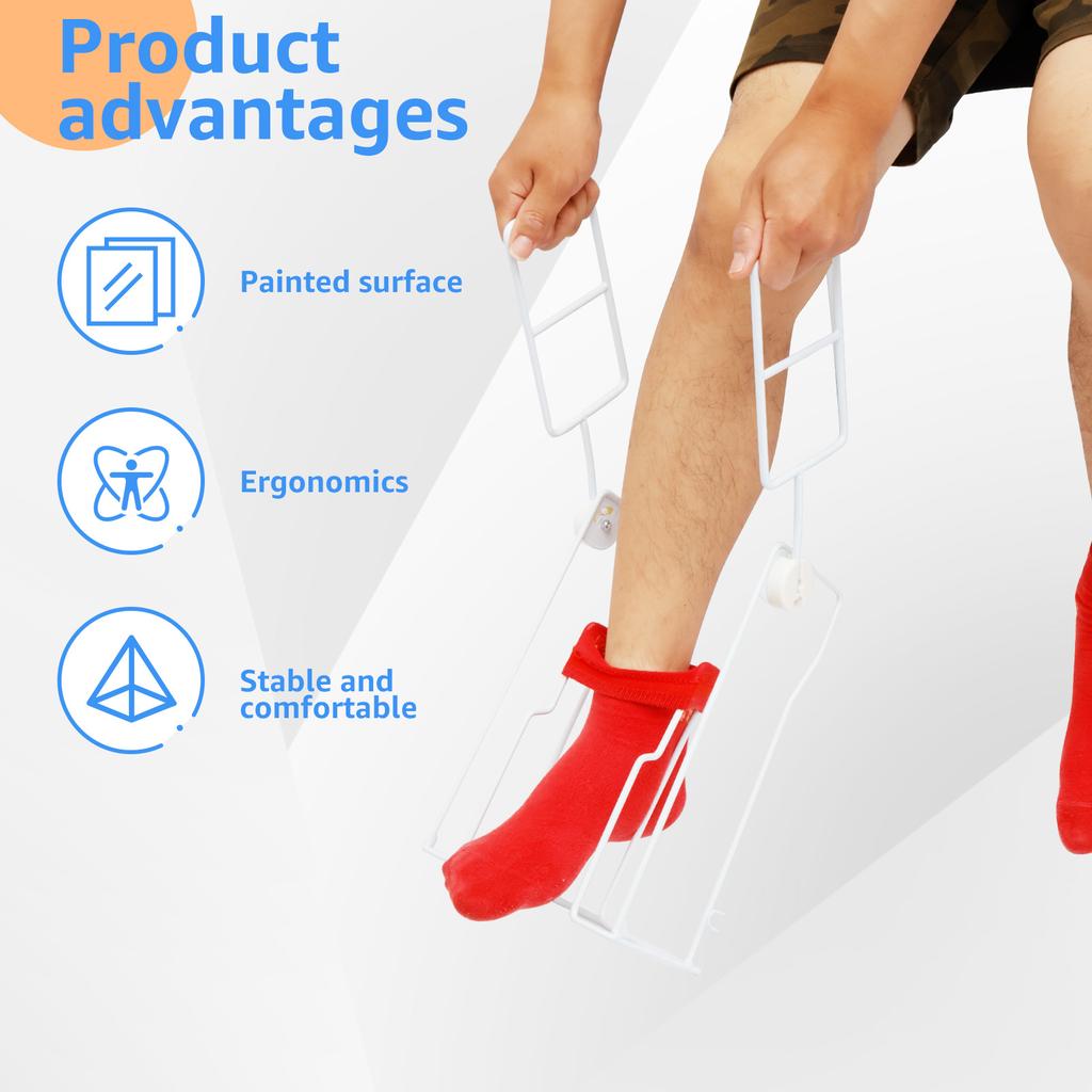 Stocking Donner Adaptive Dressing Aid Foldable Handles Steel Compression Stocking Donner for Putting On Compression Stockings