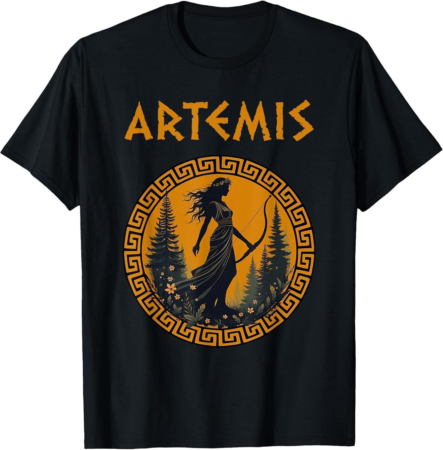 Artemis: Greek Goddess Mythology Ancient Cotton Tee - MADE IN USA L