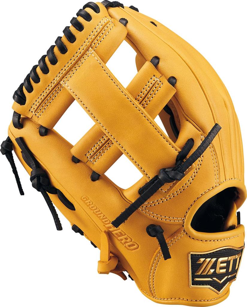ZETT Youth Baseball Softball Ground Hero True Yellow BJGB76525F Glove, All-Around, Left-Handed Throw, (5400), Size Small,