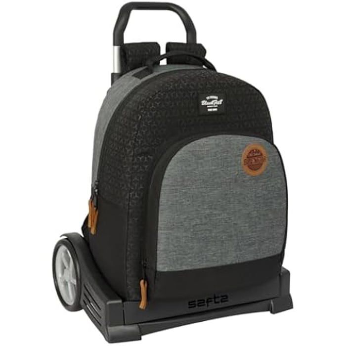 Sac à Dos d'écolier - SAFTA - BLACKFIT8 Old School - Ergonomique - Trolley - Noir
