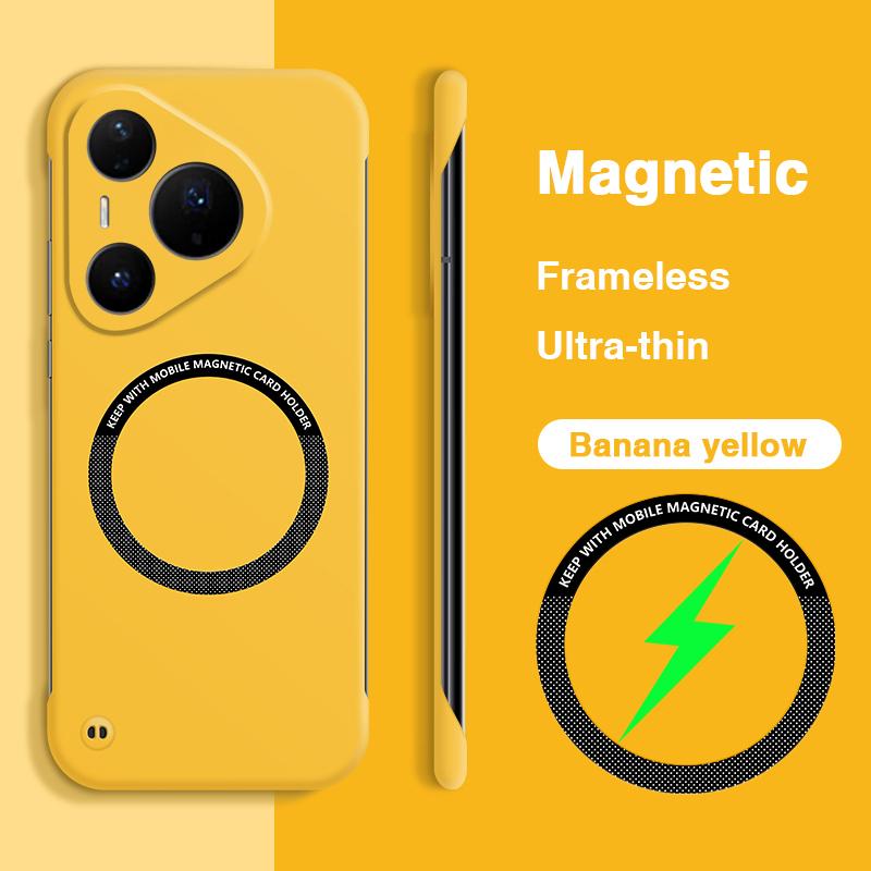 Ultra Thin Frameless Magnetic Case for HUAWEI Pura 80 Pro Plus Magsafe Hard Wireless Charging Cover for Pura 80 Ultra