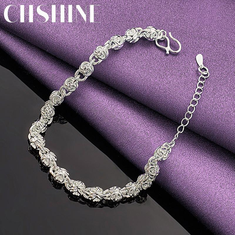 Bracelet Chaîne Géométrique CHSHINE Argent Sterling 925 Pour Femmes Bijoux de Charme de Mode de Haute Qualité