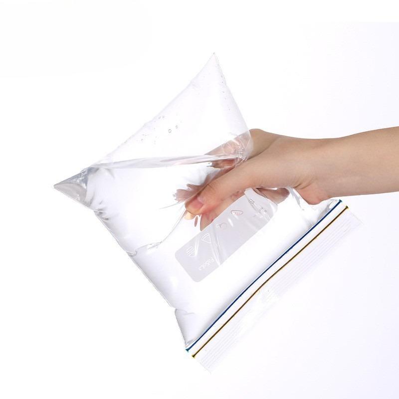 Double-layer Zipper-type PE Tight Bag, Double-zipper Sealed Thickened Fruit and Food Refrigerator Preservation Bag