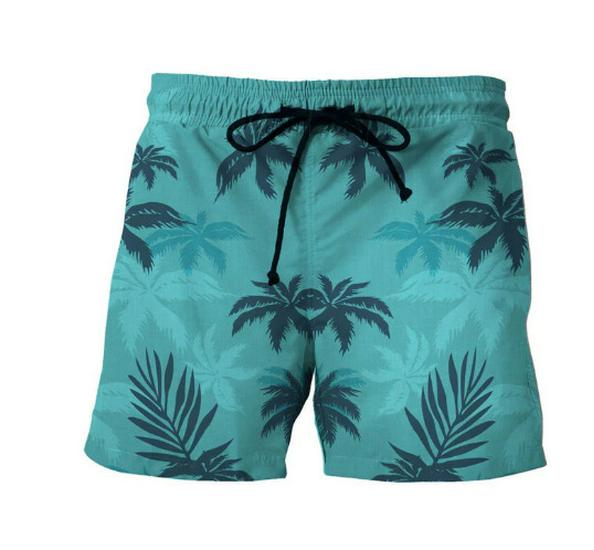 Men's 3D Turkey Head & Banana Print Swim Shorts