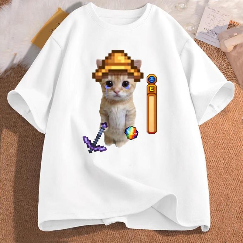 Stardew Valley El Gato T Shirt Women Clothes Streetwear High Quality Cotton Short Sleeve Game Graphic T Shirts Streetwear Tees