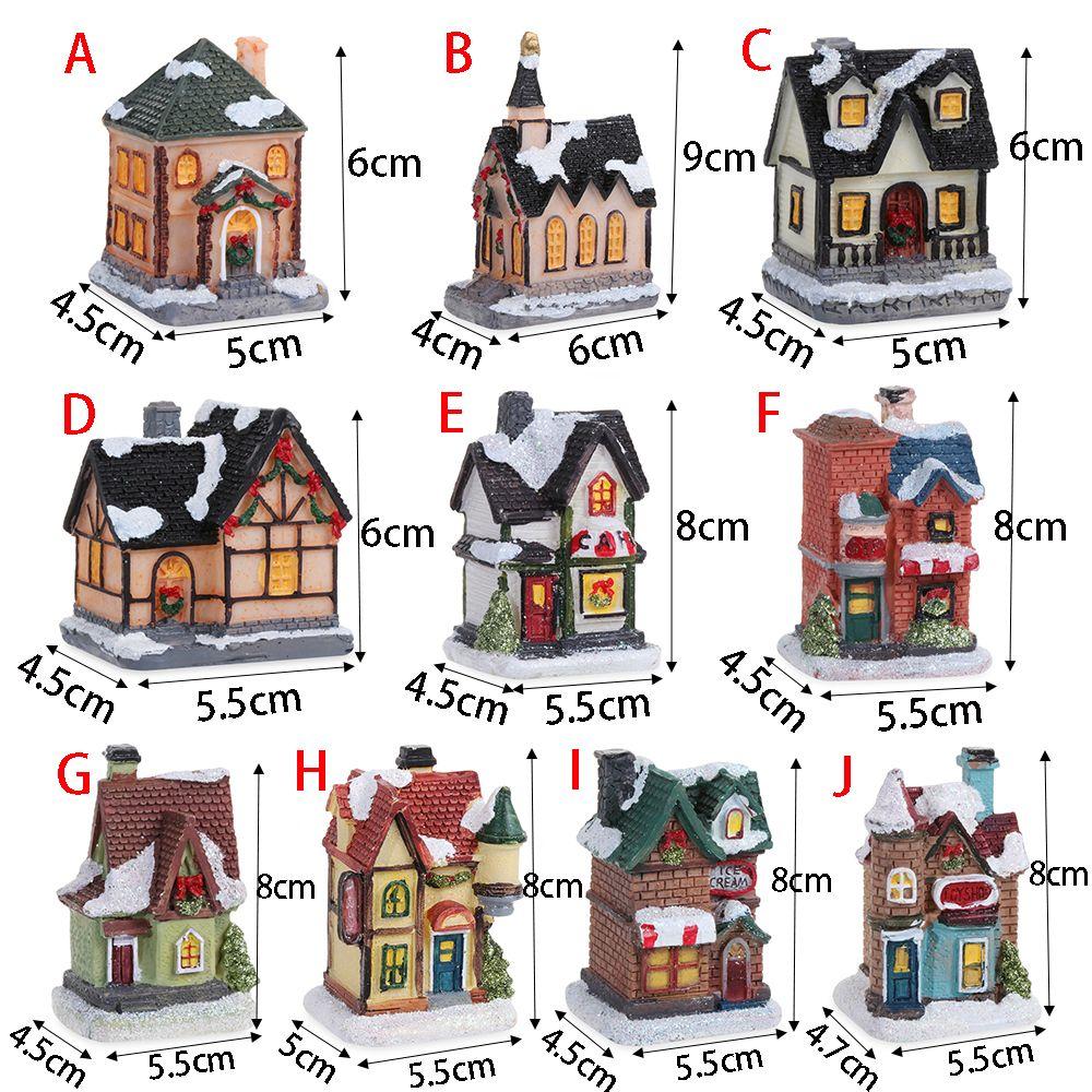 New Mini Christmas Decor Palace Lighting LED House Xmas LED Lights Miniature Ornaments Doll House