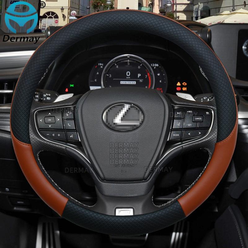 for Lexus is250 RX350 is350 GX460 is300 ES350 RC CT200h 100% DERMAY Brand Car Steering Wheel Cover PU Leather Auto Accessories