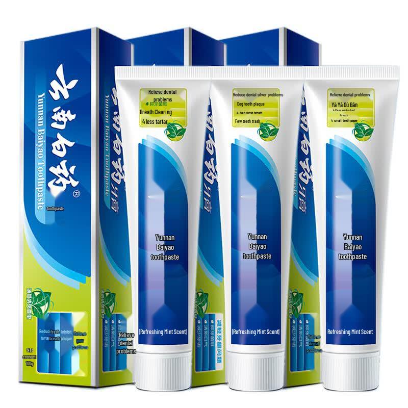 Yunnan Baiyao Mint Fresh Toothpaste (3 x 100g)