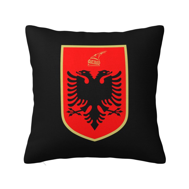Custom Flag Of Albania Eagle Pillow Case 45X45Cm Albanian Pride Luxury Cushion Cover Soft Pillowcase