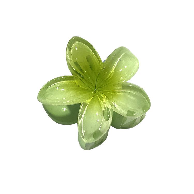 4cm průhledná třpytivá sponka do vlasů ve tvaru vajíčka s květinou - žraločí sponka do vlasů