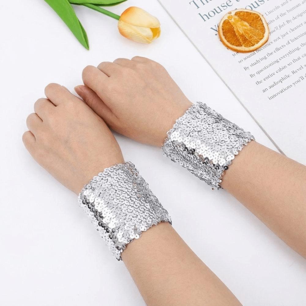 Lightweight Sequins Wrist Cuffs Adjustable Wristband Vintage Halloween Arm Cuff Bar Stage Show