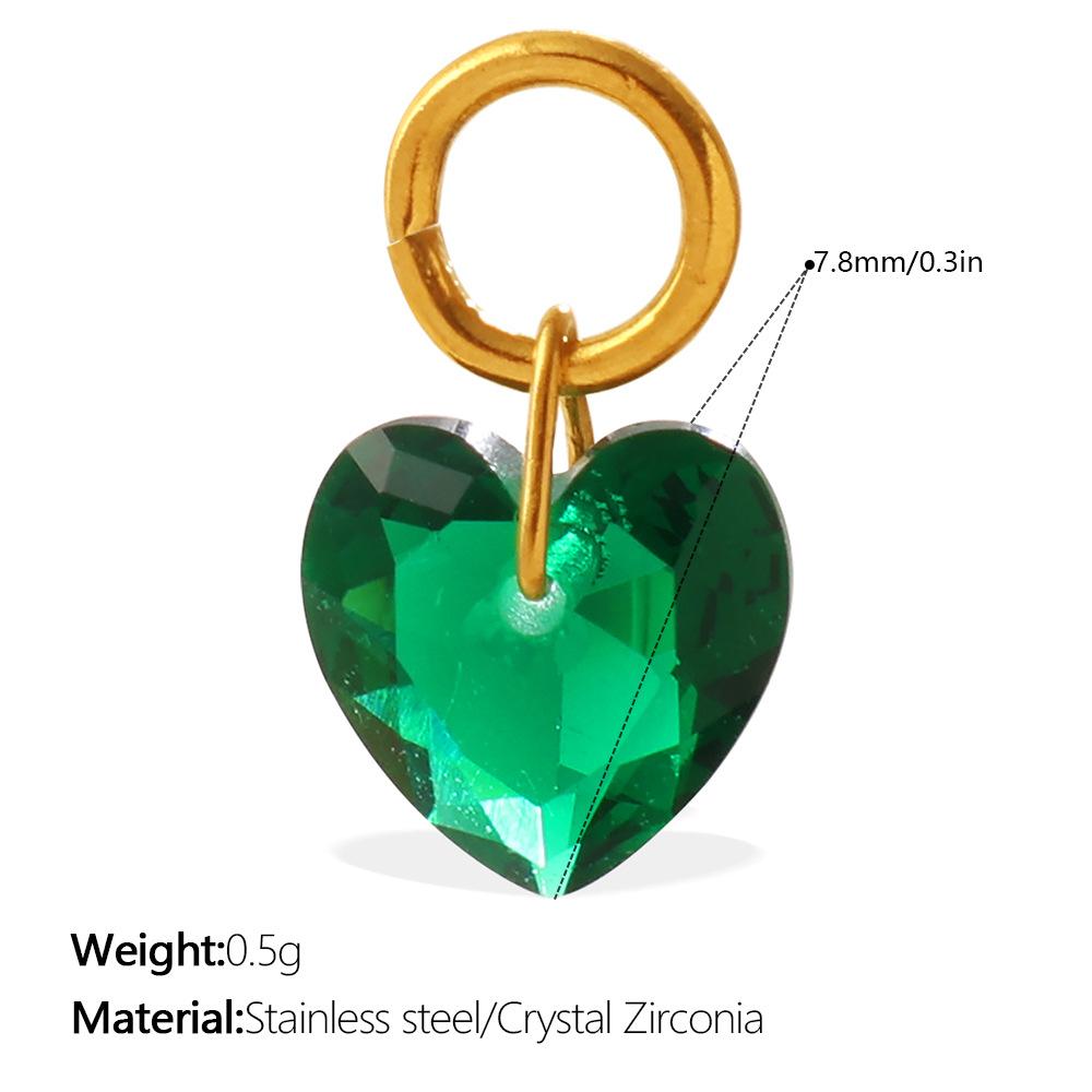 Light Luxury Colorful Heart Zircon Pendant, Colorful DIY Charm for Bracelet, Necklace & Earrings