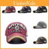 Cappellino da Baseball Unisex in Cotone con Scritta Ricamata e Visiera Vintage per Protezione Solare all'Aperto