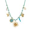 Movable Woven Rope Collarbone Chain Ocean Style Mini Metal Sun Necklace  Kids