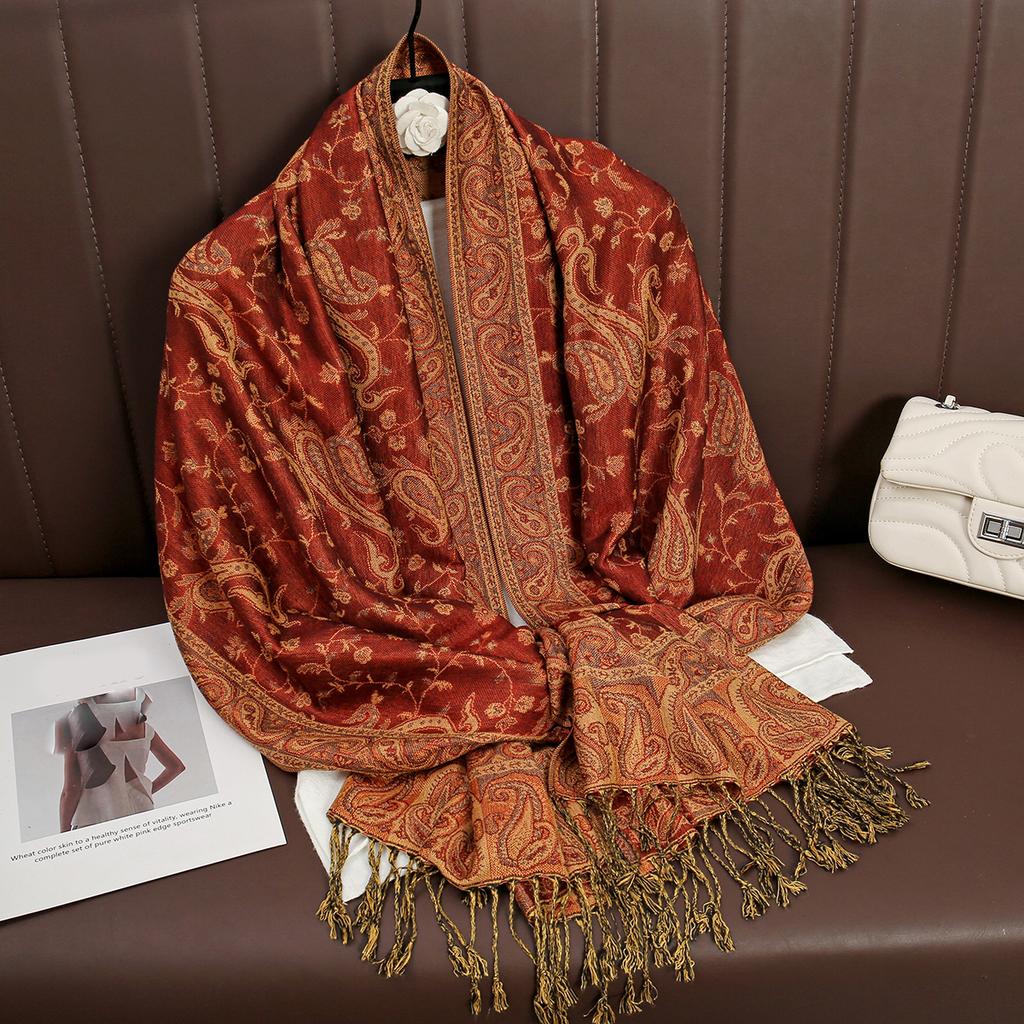 Luxusní značka podzim kašmír pašmínový šál Dámská zavinovačka Teplé zimní šátky Designový potisk Dámský šátek Foulard Bavlna Stoles