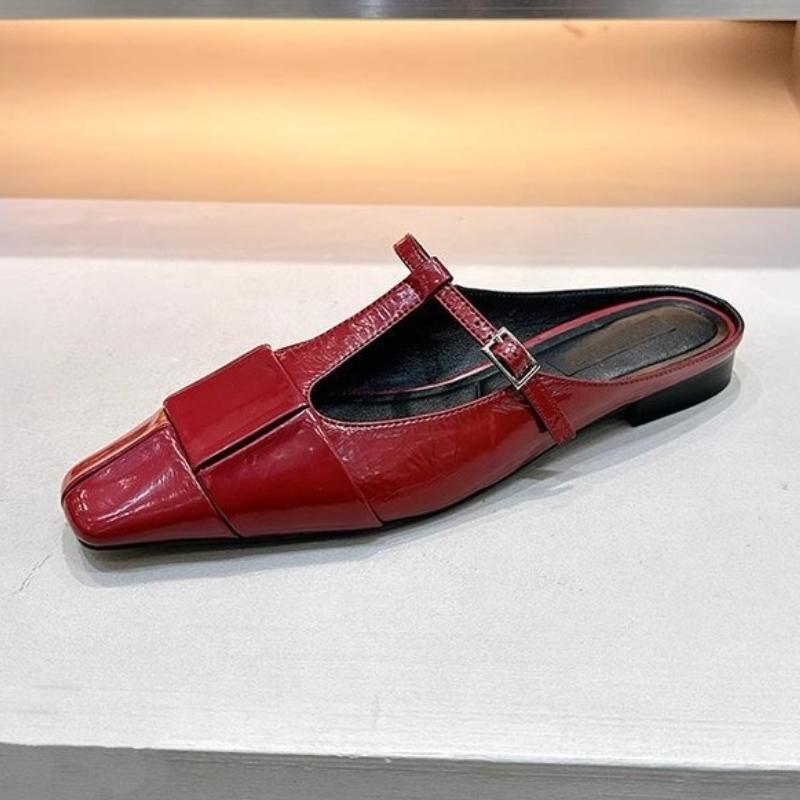 Fashion Square Toe Women Flats Slippers Slingback Mules Shoes Fashion Casual Shoes Woman Trend Sandals Summer 2025 Brand Zapatos Mujer