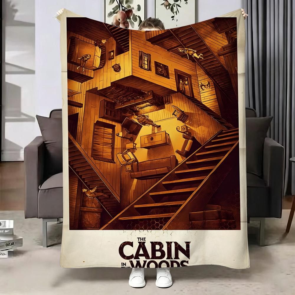 The Cabin i-in the Woods Throw Soft Warm Flannel Blanket, Multi-use Throw for Bed Sofa Office, Air Conditioning Nap Blanket 75X95CM