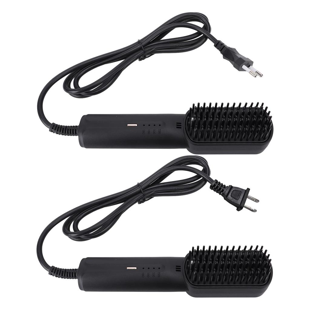 Hair Straightener Comb Hair Straightening Curling Brush Small and Exquisite Comb for Travel Black