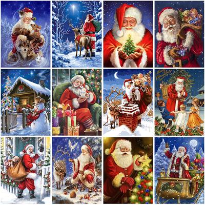 DIY Moș Crăciun 5D pictură cu diamant complet rotund burghiu desene animate broderie cu diamante cu punct de cruce mozaic artă perete cadou Home Decor