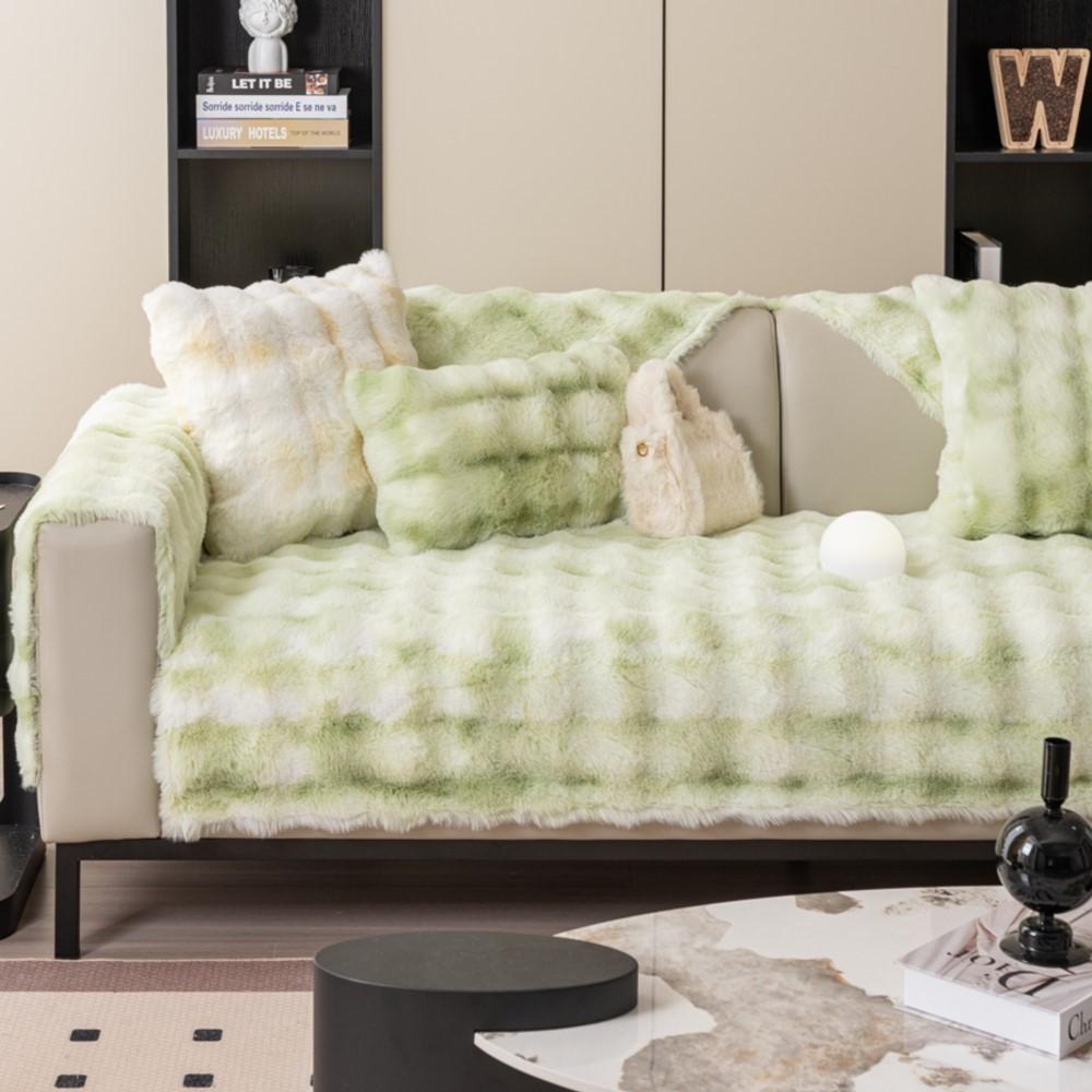 

Современный диван-полотенце, утолщенный кролик, плюшевый диванный чехол, универсальный нескользящий супер мягкий диван-полотенце, подушка для дивана для гостиной 70x70