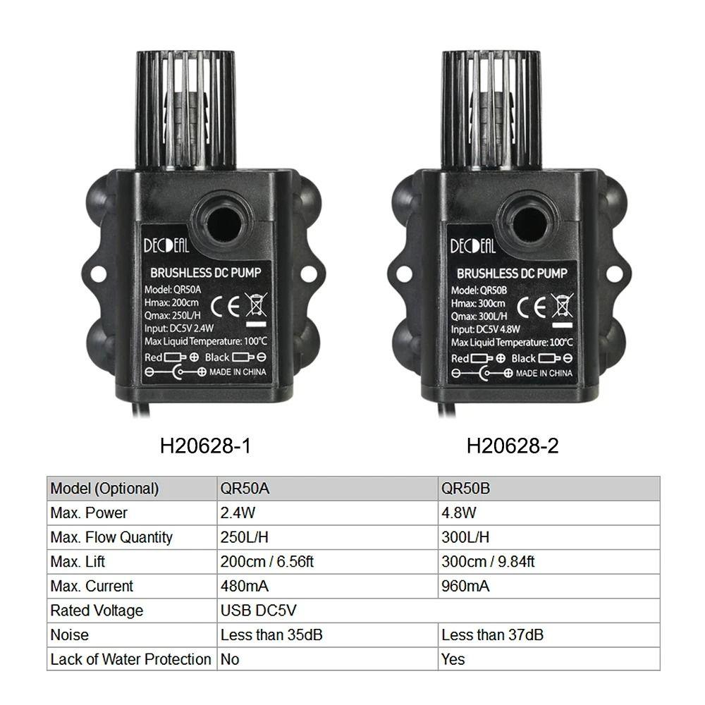 5V 2.4W 4.8W Landscaping Circulating Water Pump USB Garden Fountain  Fish Pond Aquarium