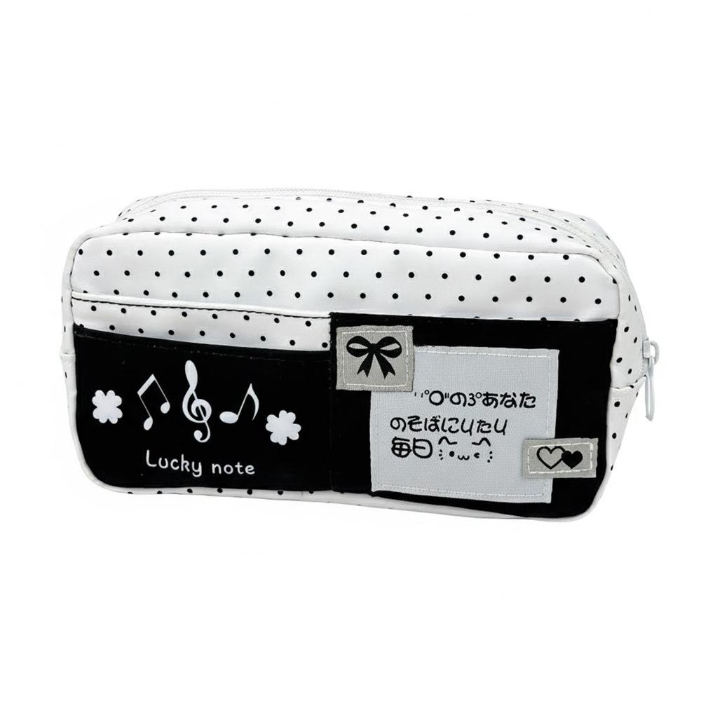 Large Capacity Pen Bag Multi-layer Stationery Pouch Kawaii Stationery Organizer Students Gift Black