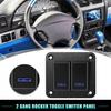 2 Gang Rocker Toggle Switch Panel Waterproof DC 12V 24V Blue LED for Car Black