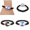 Israel Palästina Flagge Edelstein Armband Unisex Schwarz Perlen Schmuck Großhandel