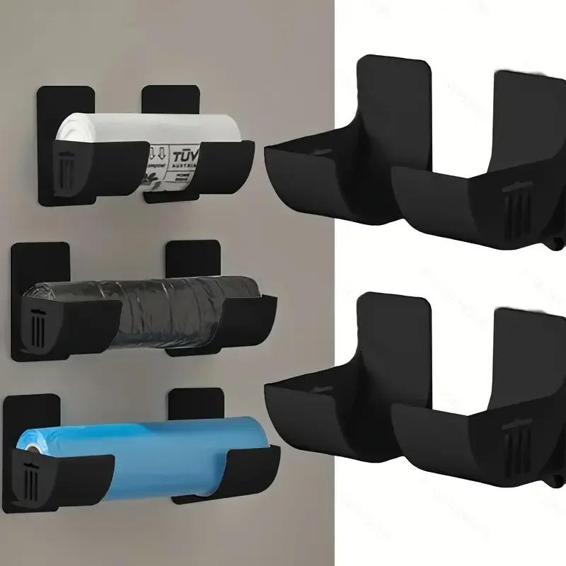4-pack Punch-free Storage Rack Kitchen Plastic Wrap Garbage Bag Cabinet Storage Rack Refrigerator Side Storage Rack