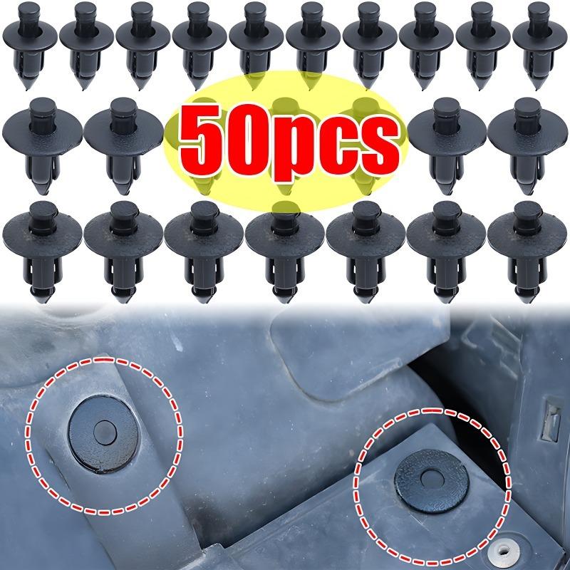 50 Stück Auto 8mm/6mm Loch Kunststoffnieten Befestigungselement Druckclip Schwarz Auto Fahrzeug Türverkleidung Panel Halterung Befestigungsclip Autozubehör