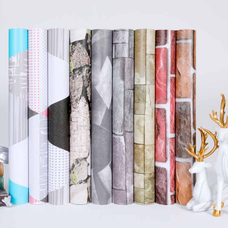 Thickened PVC Self-Adhesive Waterproof Plants Flowers Patterned Wallpaper DIY Furniture Renovation Home Decor Wall Sticker